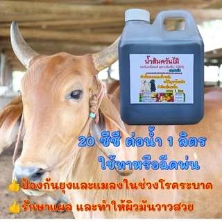 หัวเชื้อน้ำส้มควันไม้ ออร์แกนิคแท้ สูตรเข้มข้น 100% แกลลอน 1 ลิตร กำจัดเห็บหมัด ดับกลิ่น ไล่เเมลง น้ำส้มควันไม้แท้