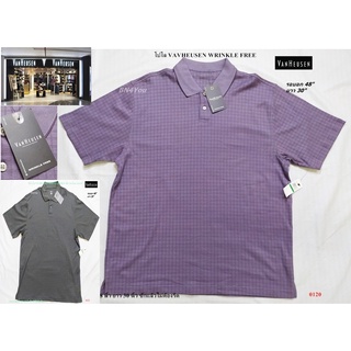 เสื้อโปโล VENHEUSEN WRINKLE FREE-สีดำ และม่วง ไซส์ 48" ของแท้ ป้ายห้อย