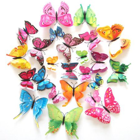 🦋พร้อมส่ง🦋 ผีเสื้อ 3มิติ สวย ลายเหมือนจริง 1ชุดได้12ตัว 3D Butterfly วอลเปเปอร์ สติ๊กเกอร์ ส่งจากไทย