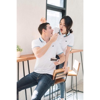 BULLTUS เสื้อโปโล คอปก Double line สีขาว