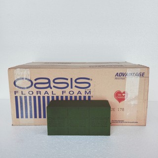 โฟมปักดอกไม้ โอเอซิส ยี่ห้อ oasis รุ่น advantage 1กล่อง โฟมจัดดอกไม้ โฟมเสียบดอกไม้ โฟมก้อน โอเอซีส  อุปกรณ์จัดดอกไม้