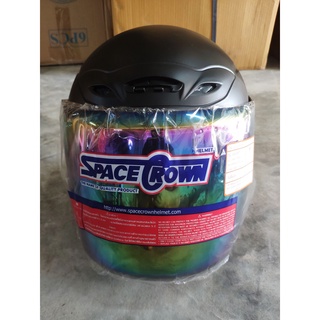 หมวกกันน็อค สีดำด้าน หมวก knight Space crown หน้ากากรุ่ง รุ่นยอดนิยม จัดส่งวันต่อวัน