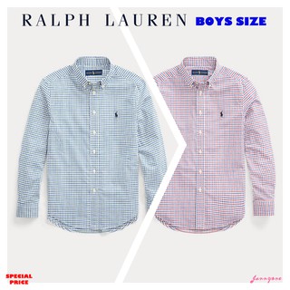 RALPH LAUREN TATTERSALL COTTON POPLIN SHIRT ( BOYS SIZE 8-20 YEARS )