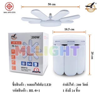 หลอดไฟ LED 8+1 200w หลอดไฟทรงใบพัด หลอดไฟใบพัด พับเก็บได้ ปรับมุมโคมไฟได้ ประหยัดพลังงานไฟ มีราคาส่งสอบถามได้ค่ะ