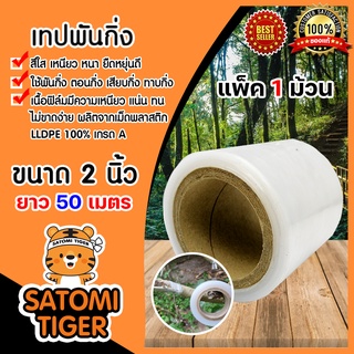 เทปพันกิ่ง ขนาด 2 นิ้ว ยาว 50เมตร สีใส เทปฟิล์มพันกิ่ง ตอนกิ่ง เทปพันกิ่ง เนื้อเหนียว ยืดตัวสูง เทปทาบกิ่ง เทปติดตา