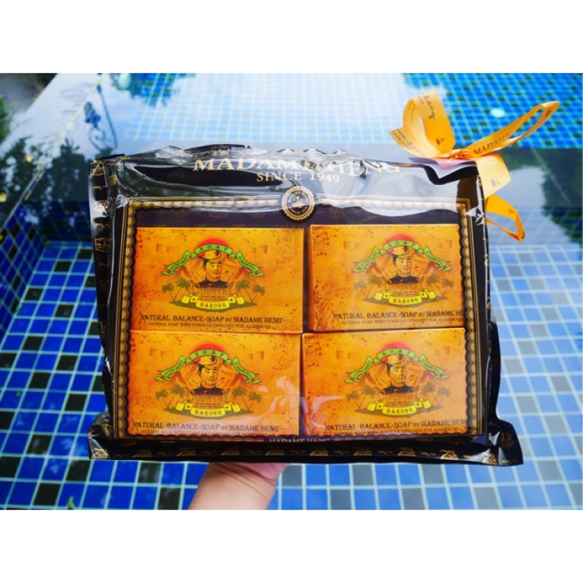 📌130กรัม✖️4ก้อน📌 สบู่บารองค์ กลิ่นคันทรี มาดามเฮง Barong soap Madame Heng สบู่บารอง