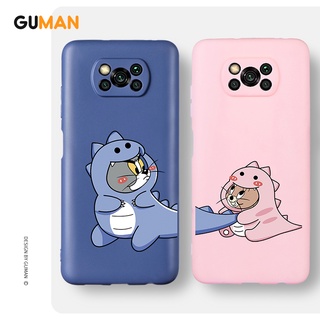 Guman เคสคู่ คู่รัก กันกระแทกซิลิโคนนุ่มการ์ตูนน่ารักตลก เคสโทรศัพท์ Compatible for POCO X3 Pro GT NFC F3 M3 M2 Redmi Note 9 10 MAX 9S 10S Xiaomi XYB251