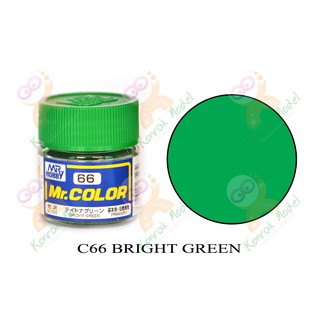 สีสูตรทินเนอร์ Mr.hobby Mr.color C66 Bright Green Gloss 10ml