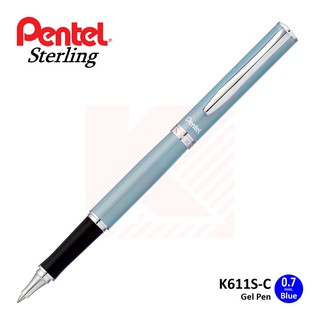 ปากกาเจล Pentel K611S-C ด้ามสีฟ้า