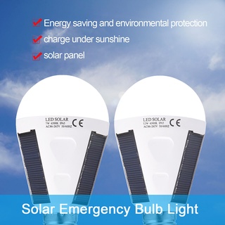 ไฟ LED  Solar Panel LED Light Bulb Portable Waterproof Indoor/Outdoor Hiking Camping Emergency Lamp