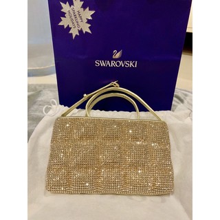 Swarovski กระเป๋าพอร์ช crystal leather pochette แท้