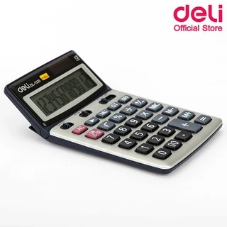 เครื่องคิดเลข 12 หลัก Deli ปรับหน้าจอได้ แบบตั้งโต๊ะ (รับประกัน 3 ปี) เครื่องคิดเลขจอใหญ่ ใช้งานง่าย อุปกรณ์สำนักงาน