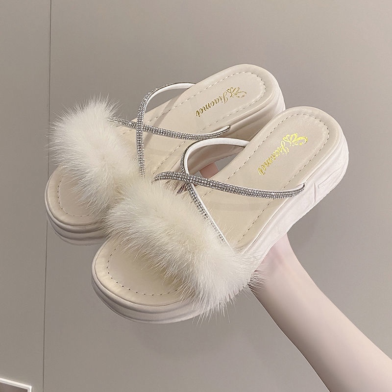รองเท้าแตะแฟชั่น, รองเท้าส้นตึก,ใส่แล้วสวย แมทช์ได้กับทุกโอกาส สูง4.5cm Size 35-40