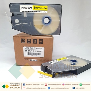 LABEL TAPE ลาเบลสติ๊กเกอร์ เหลือง กว้าง 6 มม. กล่องใหญ่  สำหรับเครื่องพิมพ์ปลอกสายไฟ L-MARK LK340 (LM506Y)