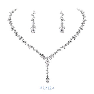 Neriza Jewelry/ชุดเครื่องประดับเพชรสังเคราะห์ประกายไฟเทียบเท่าเพชรแท้ เครื่องประดับเจ้าสาว จัดส่งฟรีพร้อมกล่อง NSW071