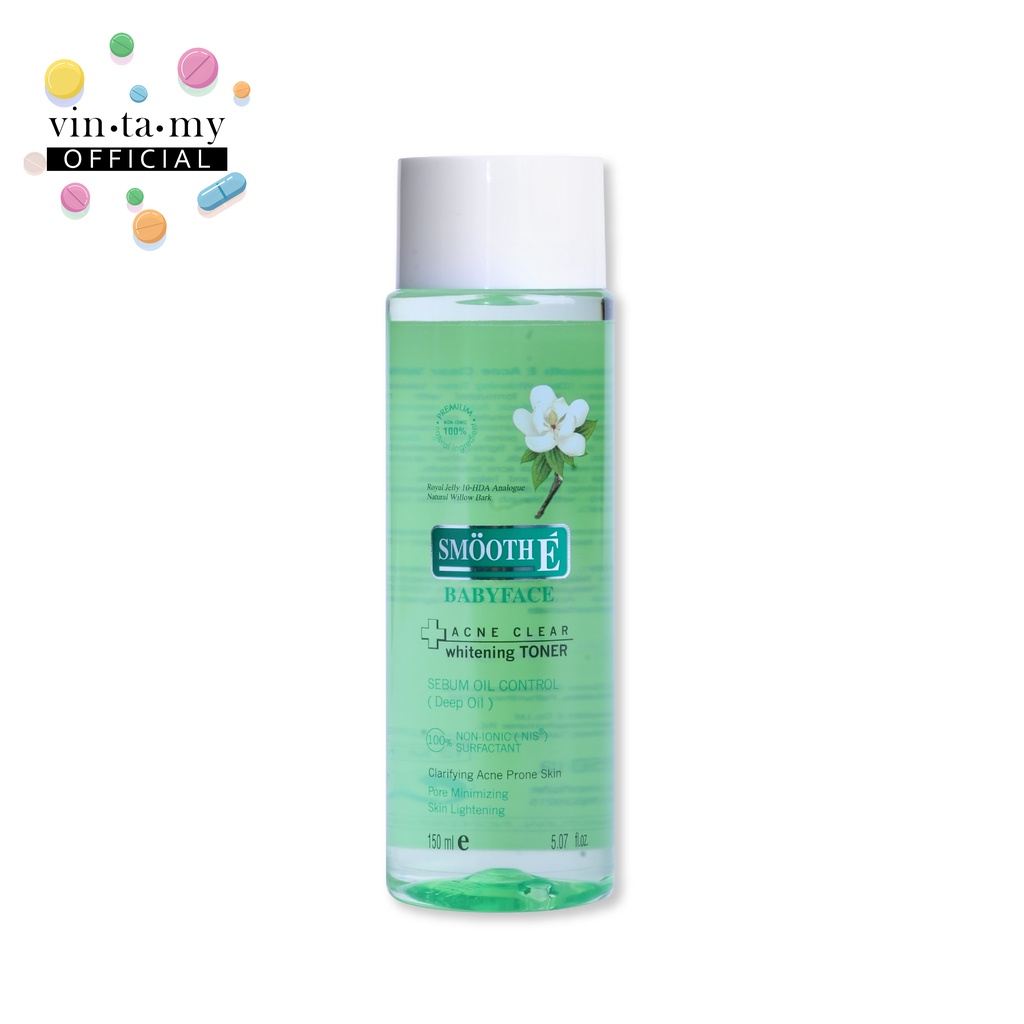 [พร้อมส่ง] Smooth E(สมูท อี) BABYFACE Acne Clear Whitening TONER ขนาด 150 ml.