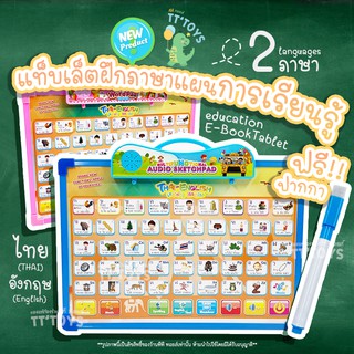 TTTOYS🚚กระดานเสียงสอนภาษา กระดานสอนภาษาไทย-อังกฤษ แผ่นการเรียนรู้ ของเล่นเสริมพัฒนากาเด็ก แท็บเล็ตเสริมทักษะการเรียนรู้
