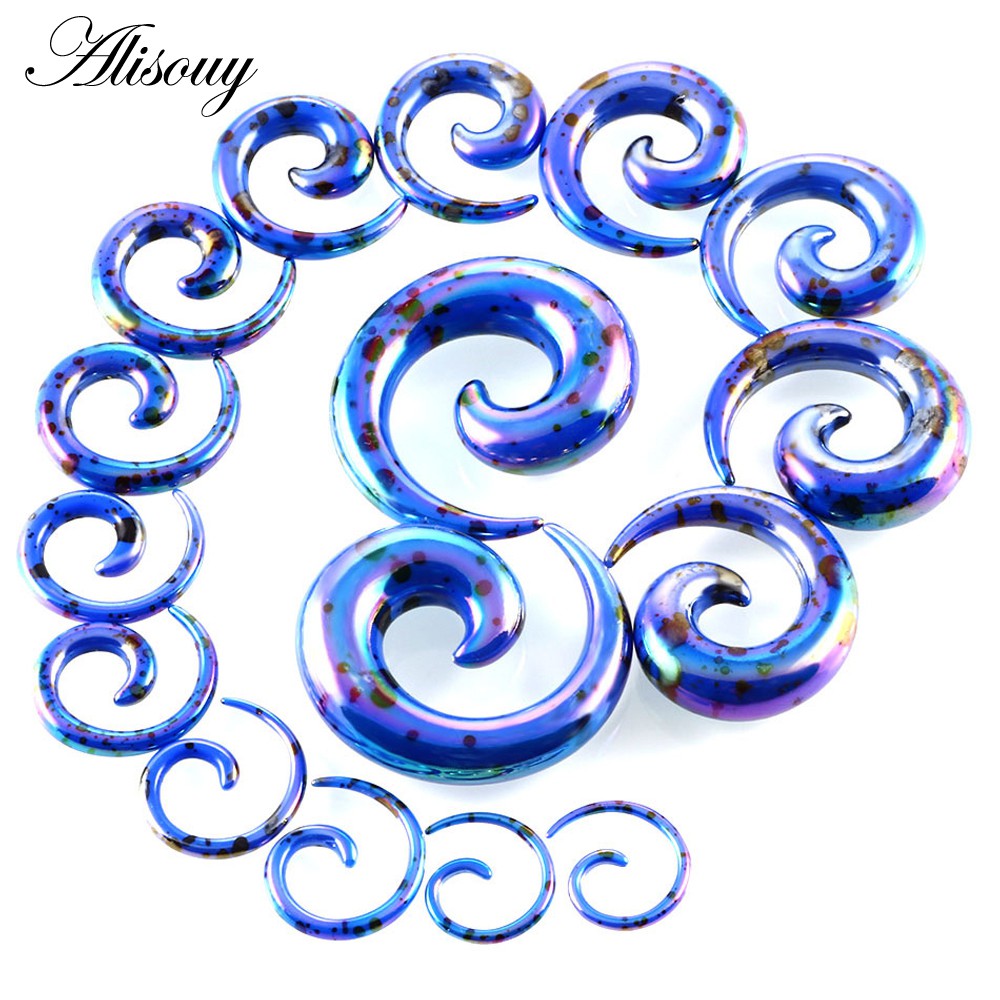 Alisouy 2 ชิ้น อะคริลิค ที่อุดหู เกลียว ปลั๊ก ต่างหู เกจ พังก์ เรียว อะคริลิค ขยาย ปลั๊ก อุโมงค์ เจาะ ยืด ชุด เครื่องประดับร่างกาย แหวน