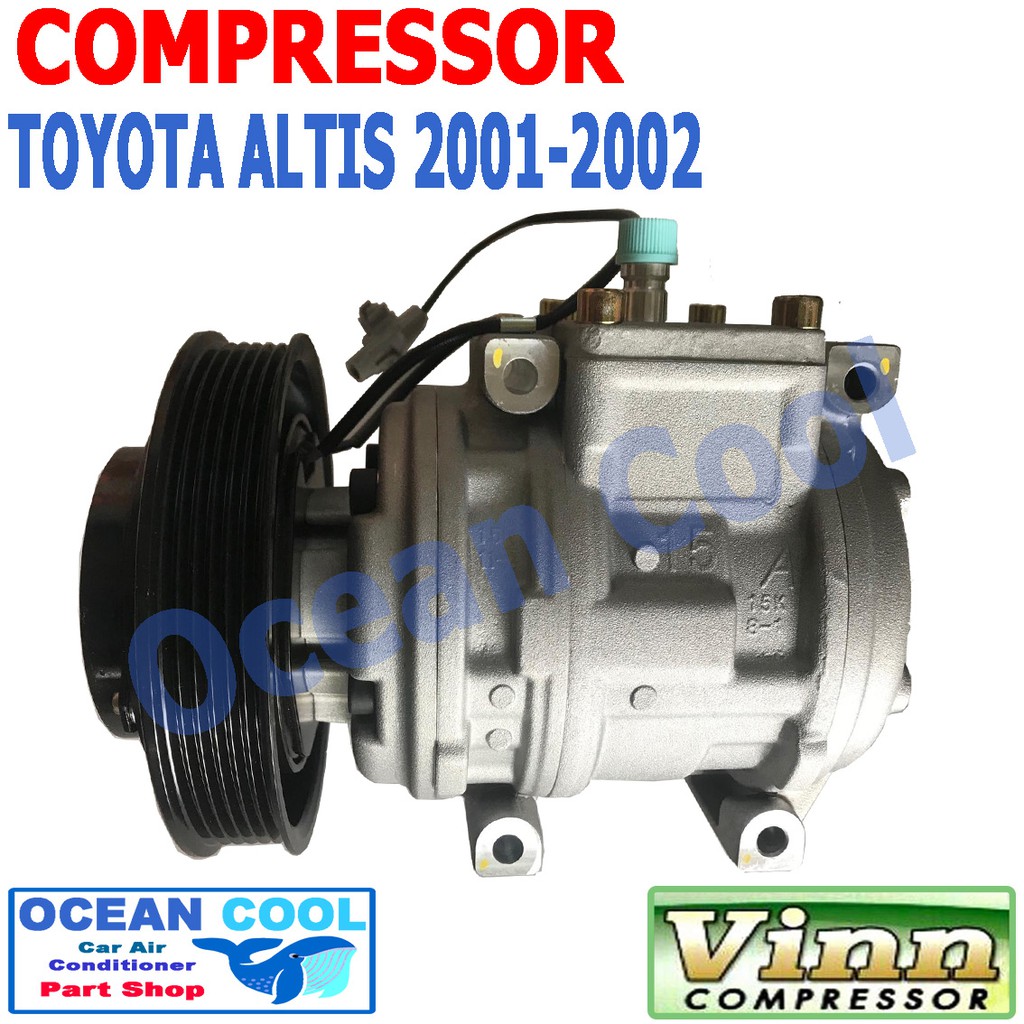 คอมเพรสเซอร์ โตโยต้า อัลติส 2001 2002 10PA15L คอมแอร์รถยนต์ คอมแอร์ คอมเพลสเซอร์  compressor Toyota Altis  COM0047