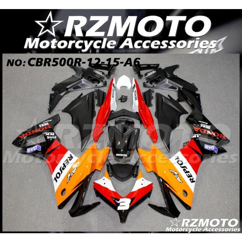 ชุดแฟริ่ง cbr500rชุดสีบิ๊กไบค์ honda CBR500Rปี2012-13-14 15จำหน่ายชุดแฟริ่ง bigbike รุ่น cbr500r ตัว