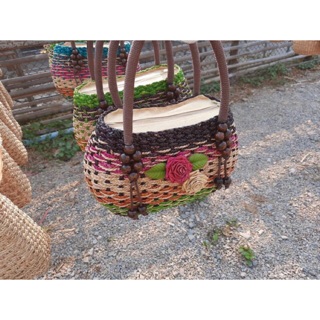 Natural Woven Bags🌿กระเป๋าผักตบชวาสานย้อมสี  หรูหรา คลาสสิค🌿กระเป๋าสาน กระเป๋าถือ กระเป๋าแฮนด์เมด งานจักสาน