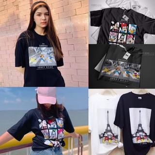 🌈(งานป้าย DNA) เสื้อยืดแขนสั้น  พร้อมส่ง Oversize ลายมิกกี้เมาส์ Mickey Mouse ผ้าคอตตอน100%