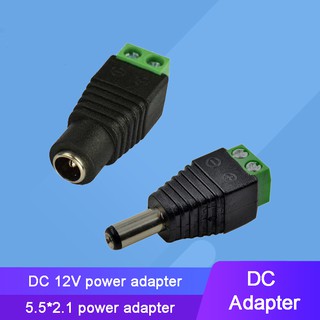 อะแดปเตอร์ปลั๊กเชื่อมต่อ DC 12V ขนาด 5.5 มม. X 2.1 มม. สําหรับแถบไฟ จํานวน 10 ชิ้น