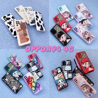 ออปโป้ A94 เคสขอบสีสกรีนการ์ตูน รุ่น oppo A94 เคสกันกล้อง สกรีนการ์ตูน