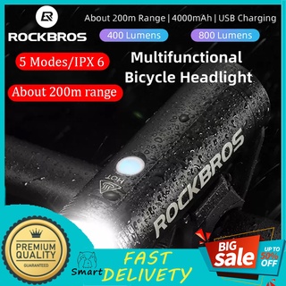 Rockbros R1  D1 ไฟหน้ากันฝนสําหรับจักรยาน 400 / 800Lm ชาร์จ Usb