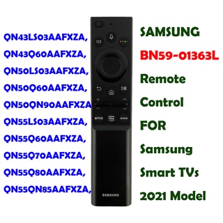 Samsung BN59-01363L รีโมตคอนโทรล สําหรับสมาร์ททีวี Samsung รุ่น 2021 เข้ากันได้กับ Neo QLEDCrystal UHD The Frame และ Crystal UHD Series QN43LS03AAFXZA, QN43Q60AAFXZA