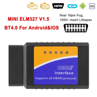 เครื่องสแกนเนอร์ OBD2 ELM327 V1.5 OBD 2 OBD2 ELM 327 V 1 5 OBD2 IOS Android สําหรับรถยนต์