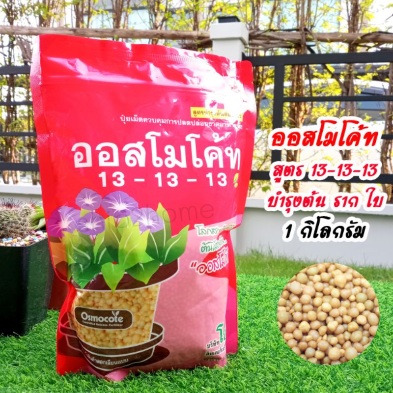 ออสโมโค้ท ปุ๋ยสูตรเสมอ 13-13-13 บรรจุ 1 กิโลกรัม บำรุงต้น ราก ใบ