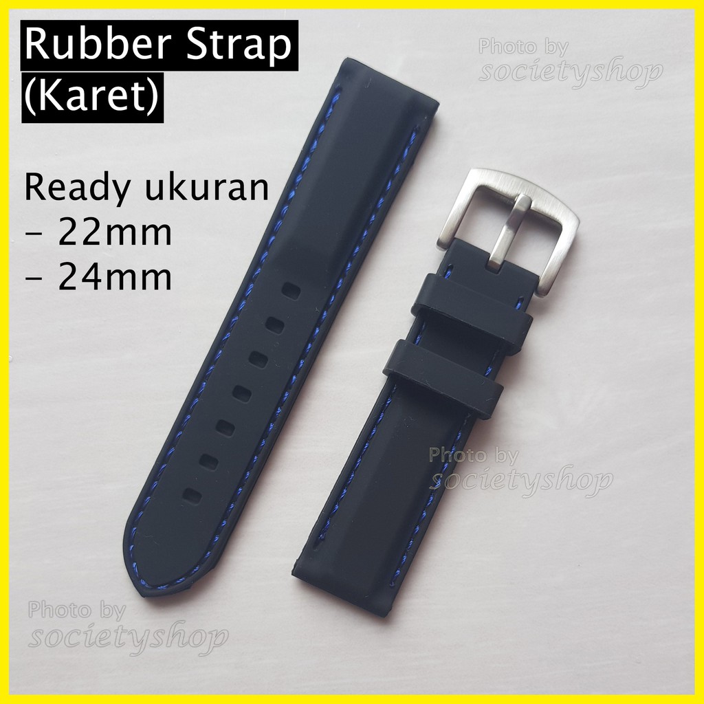 Hitam Rubber Strap Watch Rubber Strap สีดํา 22mm 24mm Diver Seiko 22 24 สีดํา