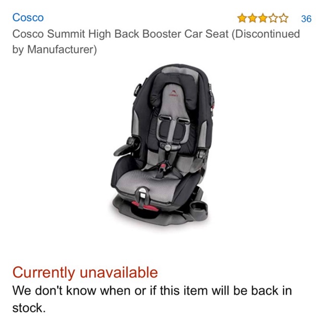 คาซีสมือ 2 car seat มือ 2 Cosco Summit HIGH BACK BOOSTER CAR SEAT