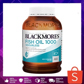 Blackmores Odourless Fish Oil 1000 mg 400 cap น้ำมันปลา แพ็คเกจใหม่