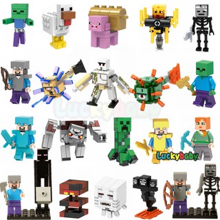 My World Steve Alex Iron Golem Ghast Zombie DIY Kids Toys