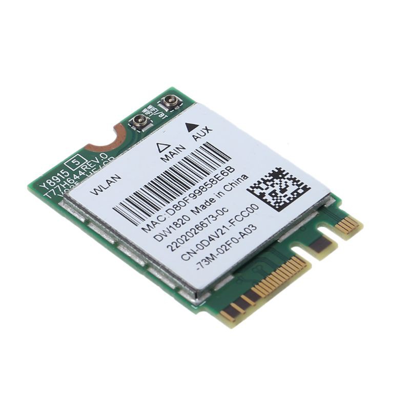 อุปกรณ์เสริมDell Wireless 1820 Dw 1820 Wlan Wifi 802 . 11 Ac + Bt 4 . 1 M . 2 อินเตอร์เน็ตไร้สายการ์ด D 4v 21 Dell