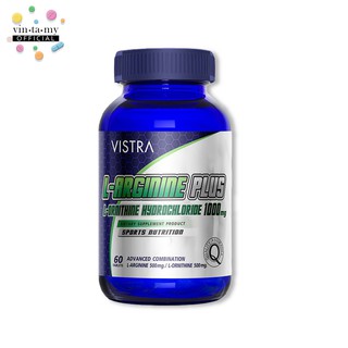 Vistra(วิสทร้า) L-ARGININE PLUS L-ORNITHINE HYDROCHLORIDE 1000 MG ขนาด 60 เม็ด [EXP.24/02/2025]