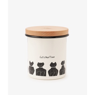 Cats Nap Time / Enamel Canister 750ml ขวดโหลอีนาเมลแมว(ฝาปิดสุญญากาศ)