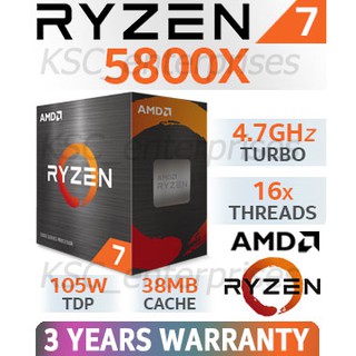 CPU AMD Ryzen 7 5800X Processor (Not including Cooler)(32MB Cache, Up to 4.70 GHz) #RYZEN7