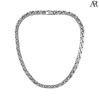 ANGELINO RUFOLO Necklace ดีไซน์ Infinity Chain สร้อยคอ Stainless Steel 316L(สแตนเลสสตีล)คุณภาพเยี่ยม สีเงิน