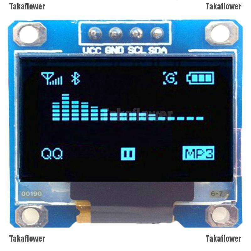 Takaflower โมดูลหน้าจอ LCD LED OLED I2C IIC Serial ขนาด 128*64 0.96 นิ้ว สีฟ้า