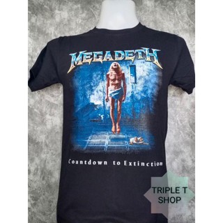 เสื้อยืดคอกลม สกรีนลาย MEGADETH (รหัส 28)