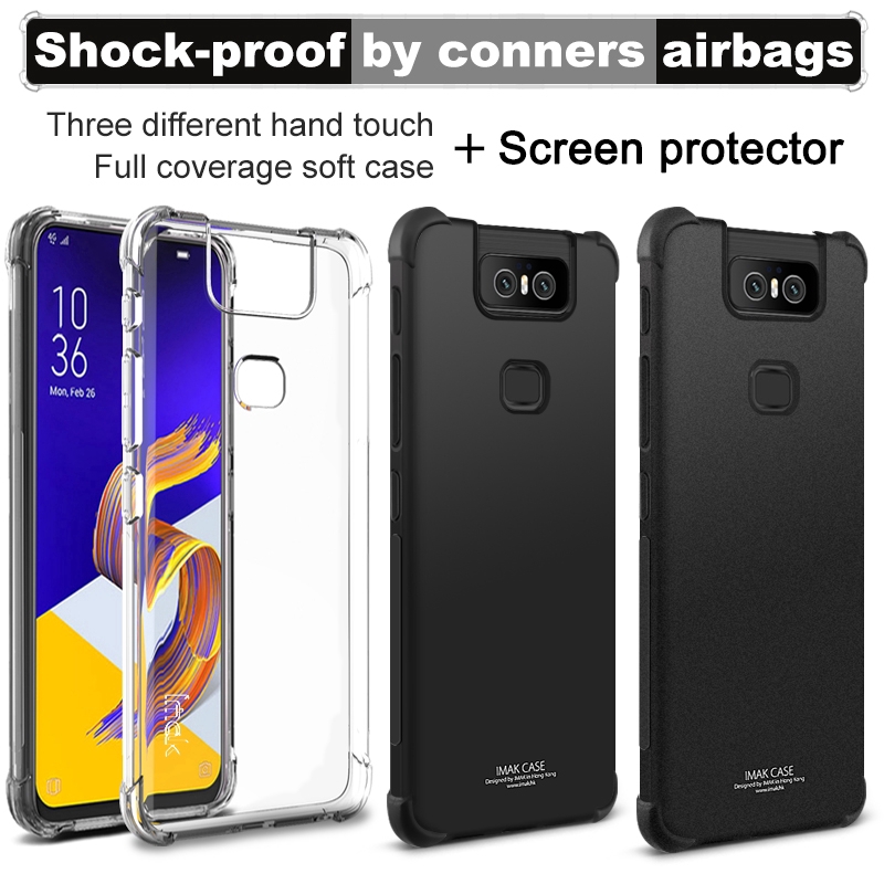 Imak Asus Zenfone 6 2019 / 6Z ZS630KL Shockproof Cover Soft TPU Case Screen Film