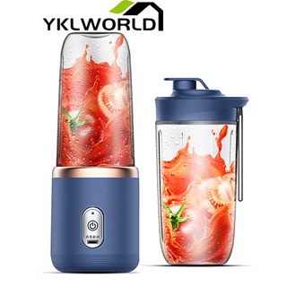 YKLWORLD 400ML คั้นน้ำผลไม้ไร้สาย พร้อมถ้วย เครื่องคั้นน้ำผลไม้ 6 ใบมีด เครื่องปั่นแบบพกพา มัลติฟังก์ชั่น ชาร์จ USB