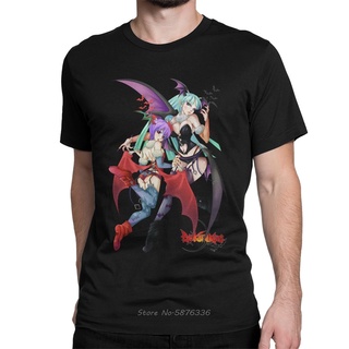 เสื้อยืดแขนสั้น ผ้าฝ้าย พิมพ์ลายอนิเมะ Aensland Sky Darkstalkers Vampire Morrigan Game Aensland 80s สําหรับผู้ชาย