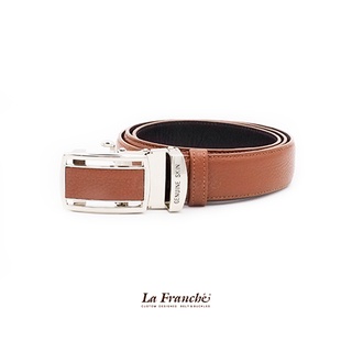 La Franche - เข็มขัดหนังวัว Autolock Pebble Brown #2AL0110