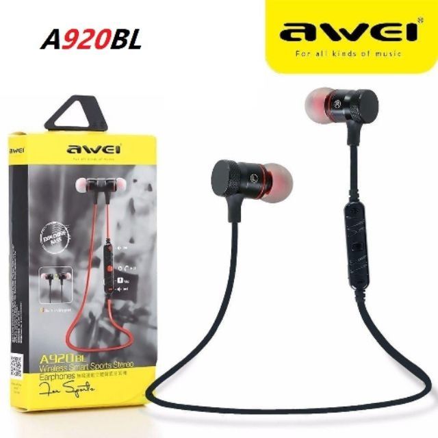 AWEI A920BL Sport Bluetooth หูฟังไร้สาย สำหรับออกำลังกาย