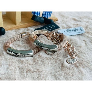 🌺 สร้อยข้อมือ GUESS 2 เส้นถอดแยกได้ สี Rose gold Rose Gold-Tone Mesh Bracelet Set 