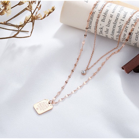 2-LAYER LOVE CARD TITAN NECKLACE